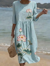 Cassandra | Floral Embroidered Midi Dress