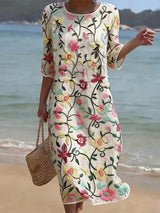Flora | Garden Print Midi Dress
