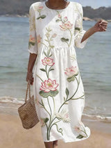 June | Floral Embroidered Midi Dress