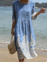 Adelina | Embroidered Midi Dress