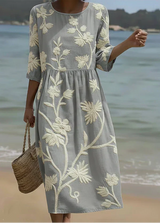 Celeste | Embroidered Floral Midi Dress