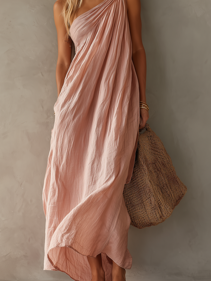 Aria | Draped One-Shoulder Maxi Dress