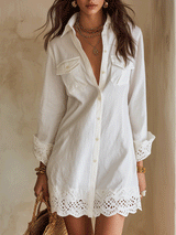 Paloma | Scalloped Resort Shirt Dress