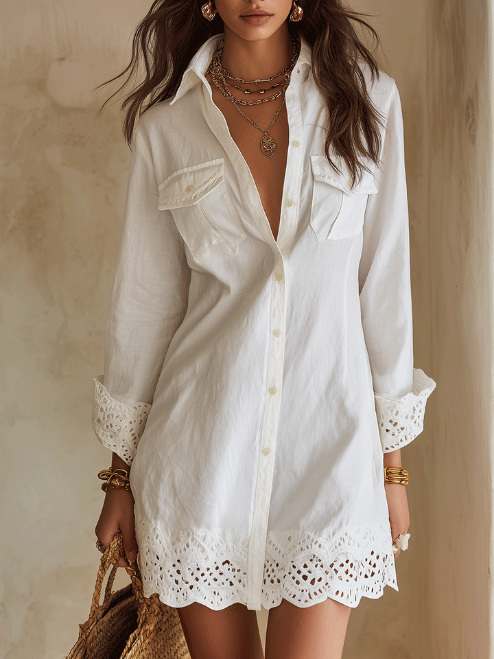 Paloma | Scalloped Resort Shirt Dress