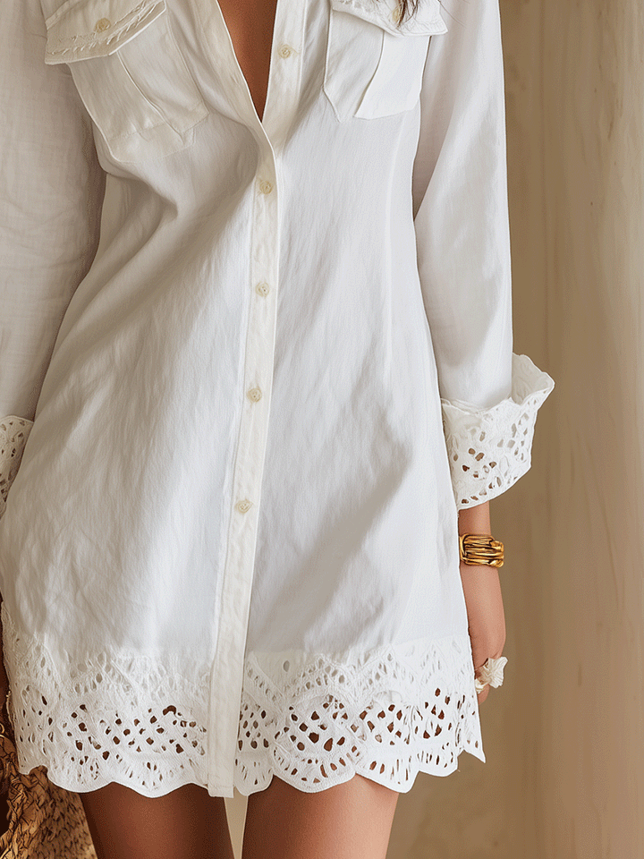 Paloma | Scalloped Resort Shirt Dress