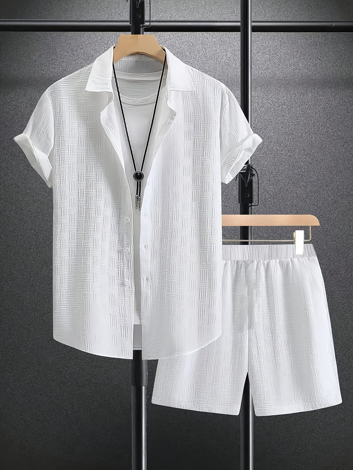 Jasper | Textured Short-Sleeve Two-Piece Set