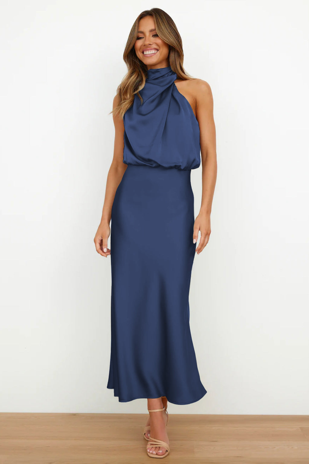 Emilia | Draped Halter Maxi Dress