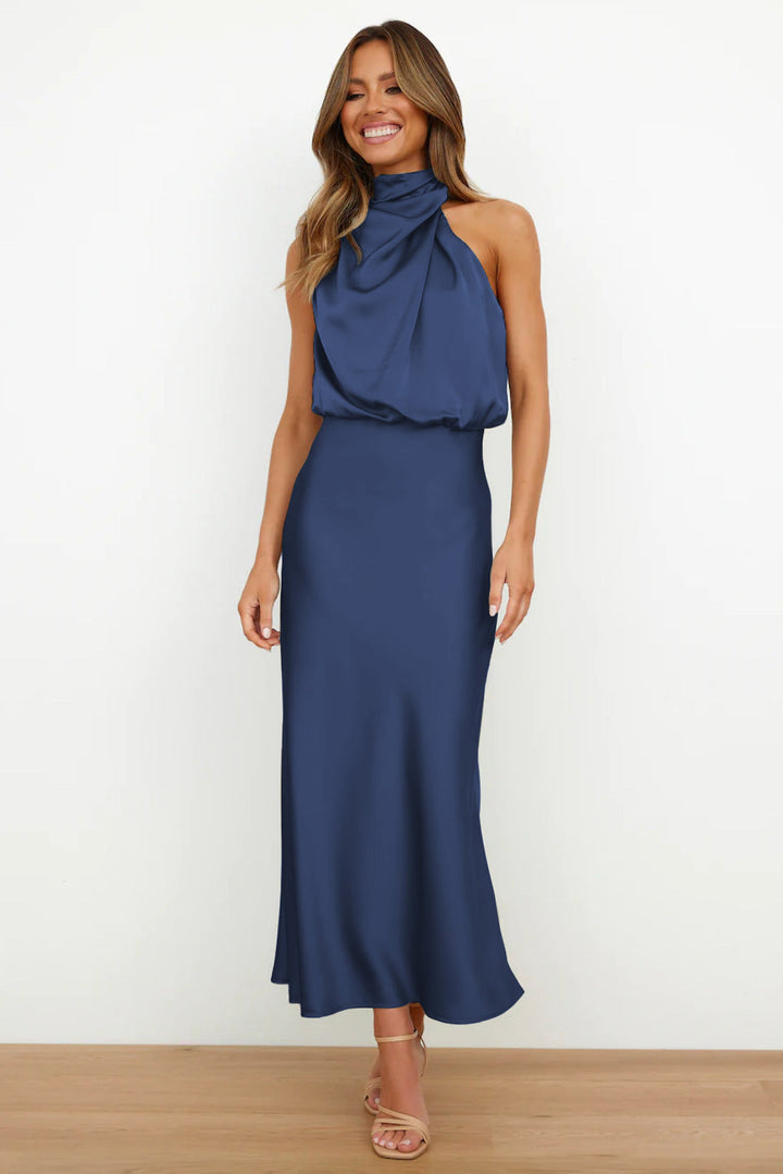 Emilia | Draped Halter Maxi Dress