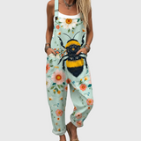 Faustina | Relaxed Floral Bee Dungarees