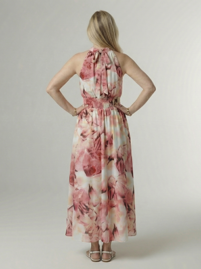 Gwyneth | Gathered Halter Midi Dress