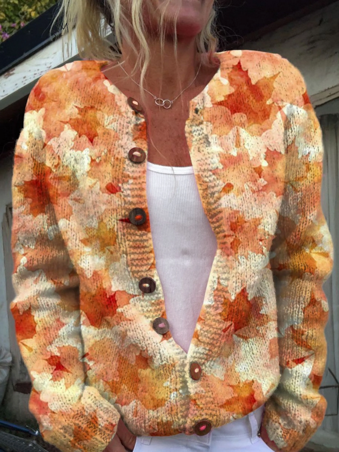Autumnleigh | Watercolour Print Knit Cardigan