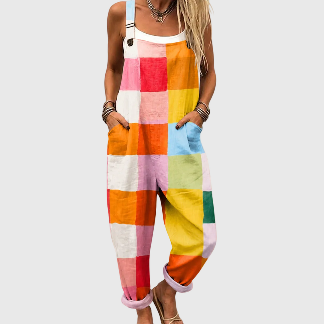 Candace | Colour Block Dungaree Jumpsuit