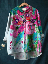 Beverly | Artful Floral Print Casual Shirt