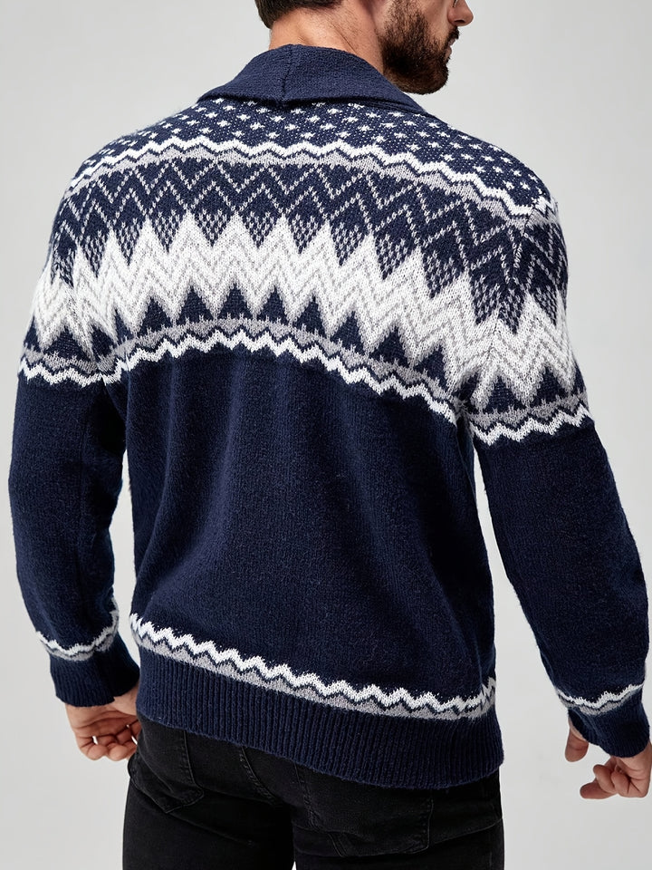 Whitaker | Nordic-Pattern Shawl Cardigan