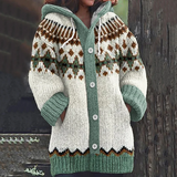 Vera | Hooded Nordic Knit Cardigan