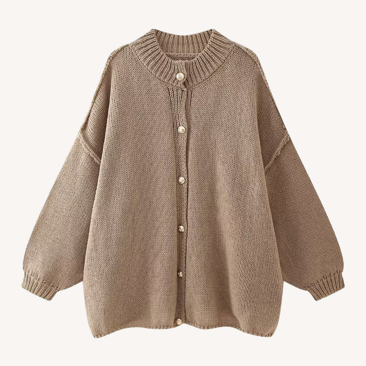 Bernice | Round Neck Chunky Knit Cardigan