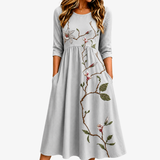 Petronella | Floral Pocket Midi Dress