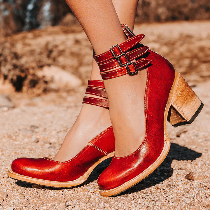 Estella | Buckled Block-Heel Ankle Boots