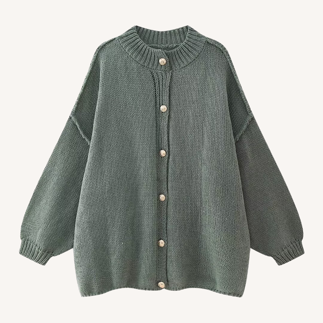 Bernice | Round Neck Chunky Knit Cardigan