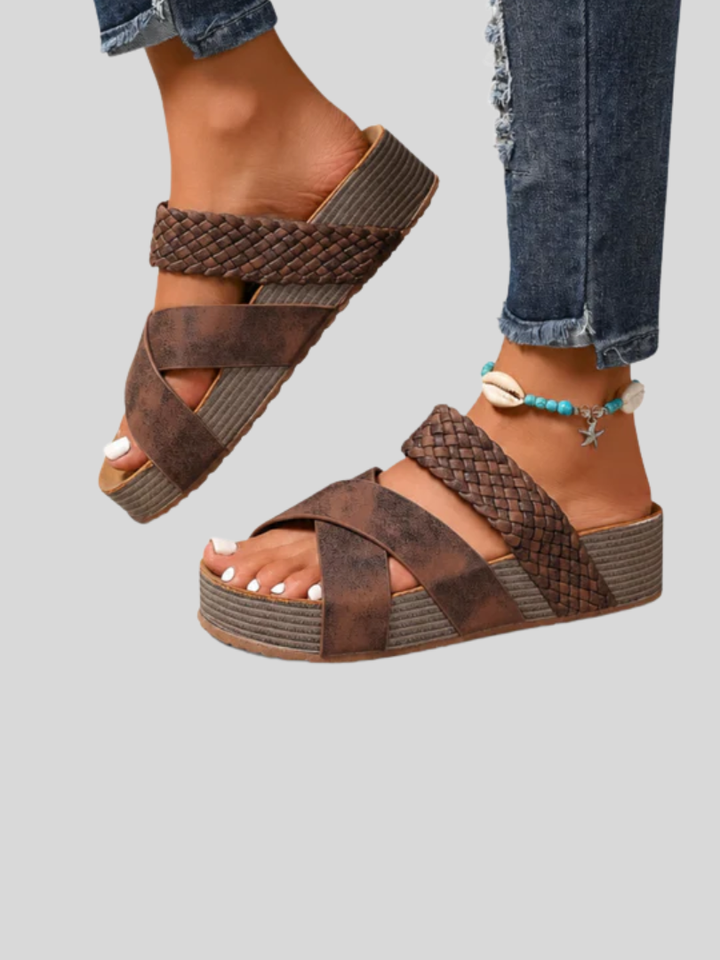 Marisol | Woven Cross-Strap Platform Sandals