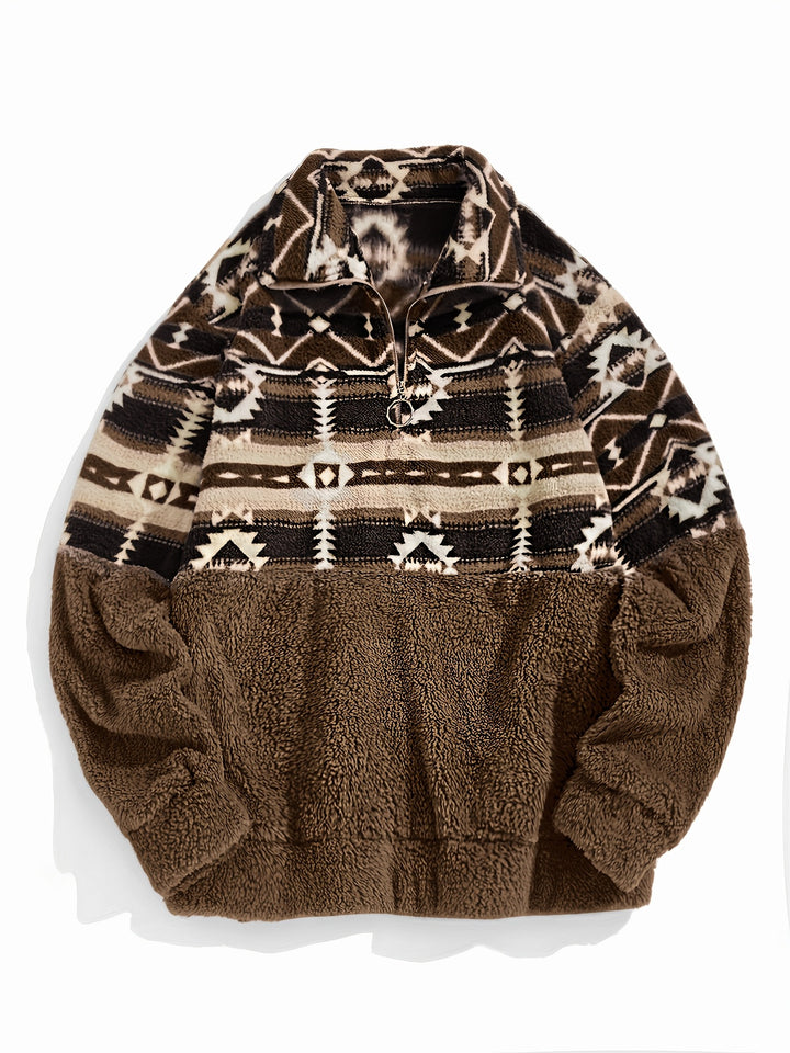 Coralie | Aztec-Pattern Half-Zip Pullover