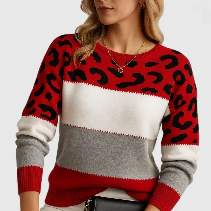 Delphina | Colour-Block Statement Jumper