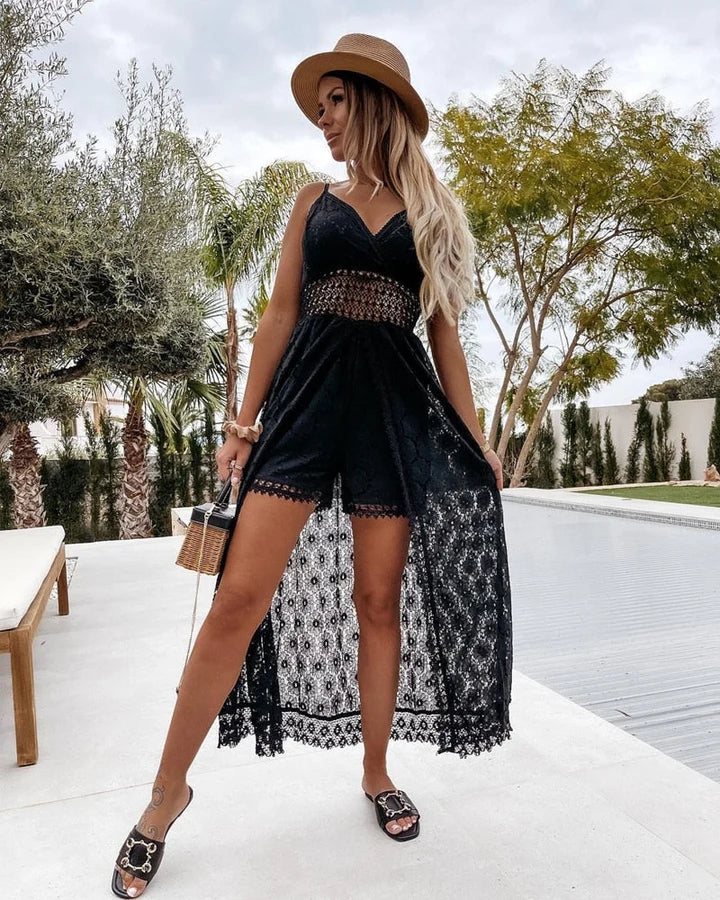 Aubrey | Crochet-Trimmed Wide-Leg Jumpsuit