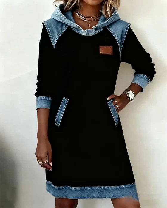 Mallory | Contrast Hooded Dress