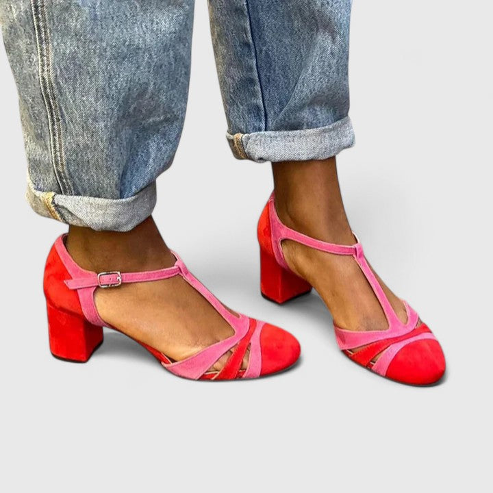 Rosabelle | Elegant T-Strap Block Heels