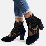 Henrietta | Floral Lace Ankle Boots