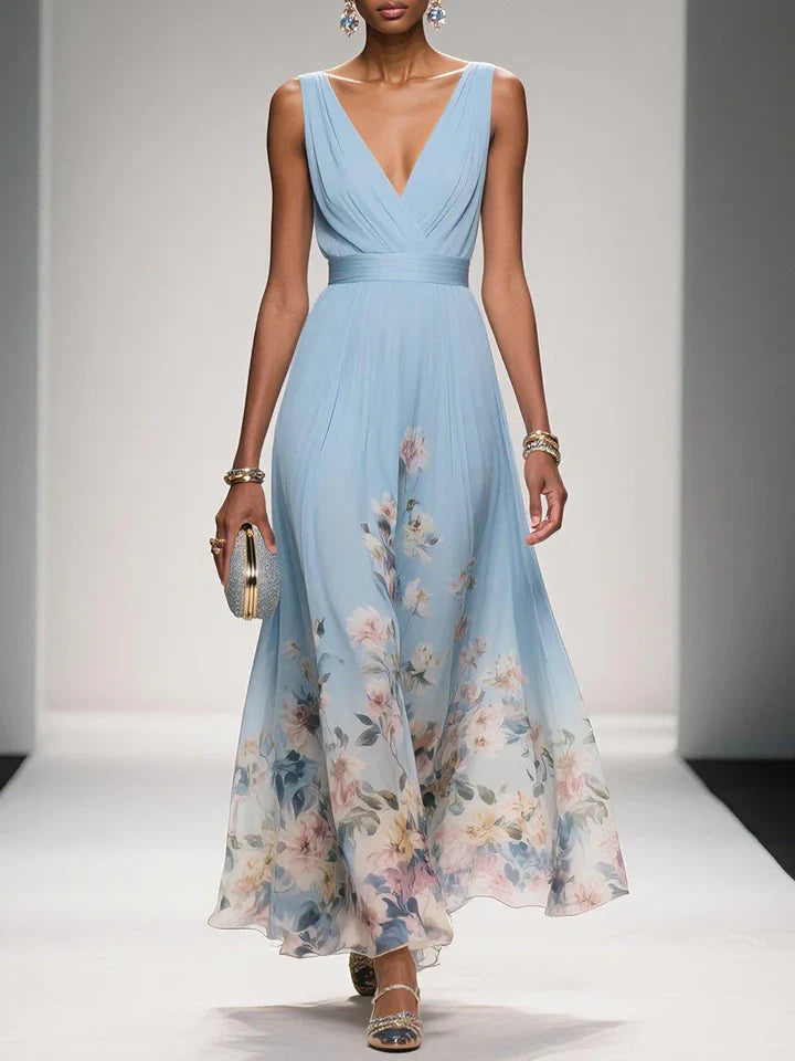 Cosette | Floral V-Neck Maxi Dress