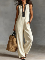 Romilly | Embroidered Wide-Leg Jumpsuit