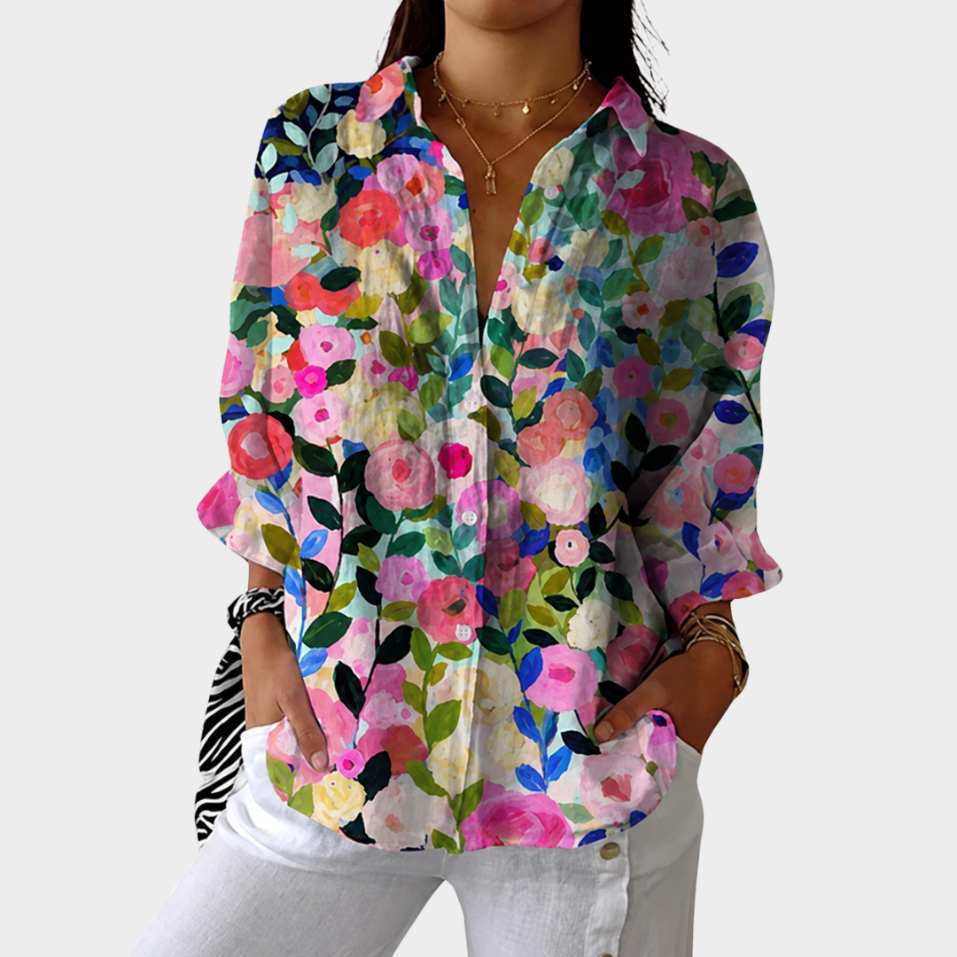 Cecily | Painterly Floral Blouse