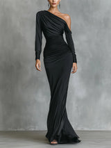 Seraphine | One-Shoulder Ruched Evening Gown