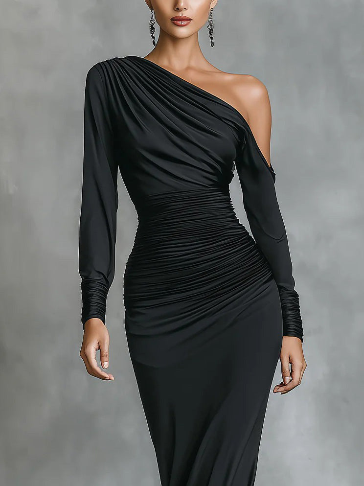 Seraphine | One-Shoulder Ruched Evening Gown