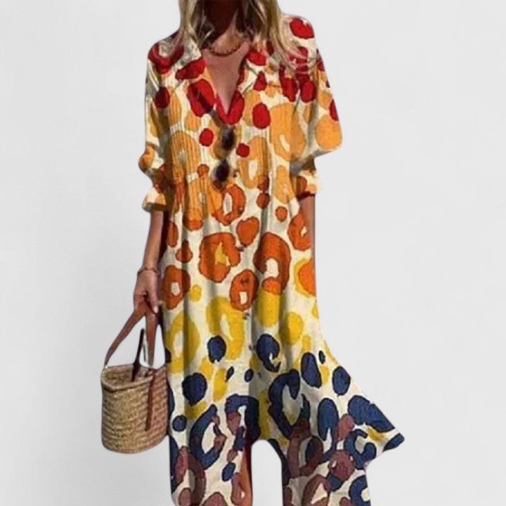 Sabrina | Watercolour Floral Maxi Shirt Dress