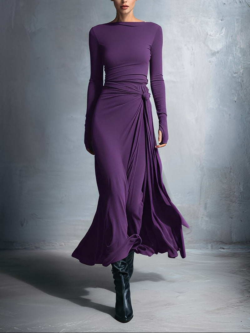Rosanne | Draped Side-Tie Maxi Dress