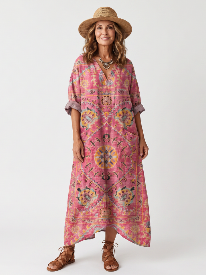 Paloma | Bohemian Print Relaxed Midi Dress