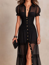 Rosaline | Lace-Trimmed Maxi Dress