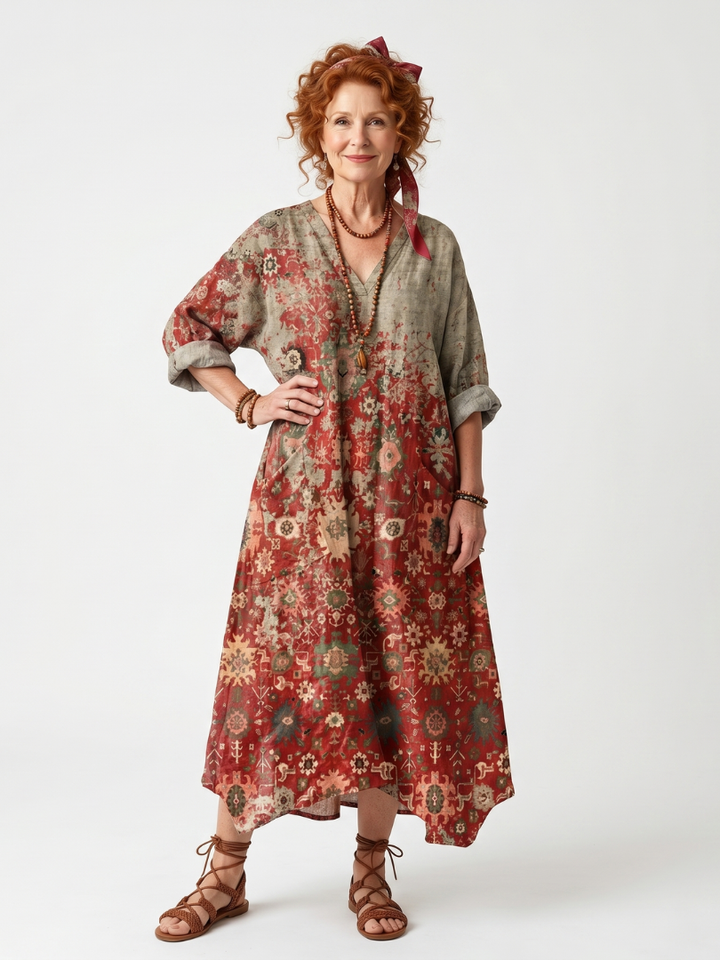 Miriam | Ornate Print Relaxed Midi Dress