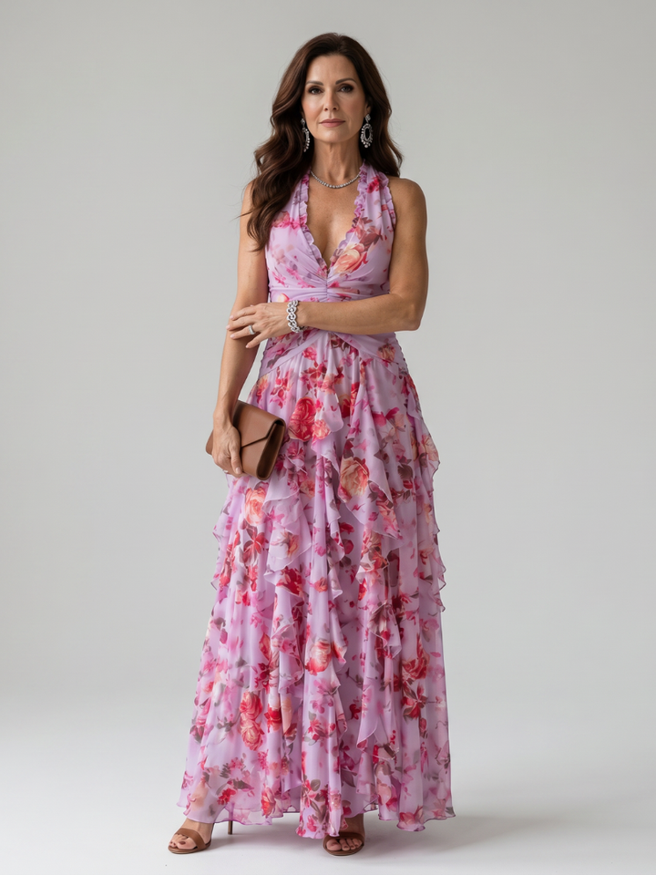 Primrose | Halter Neck Floral Maxi Dress