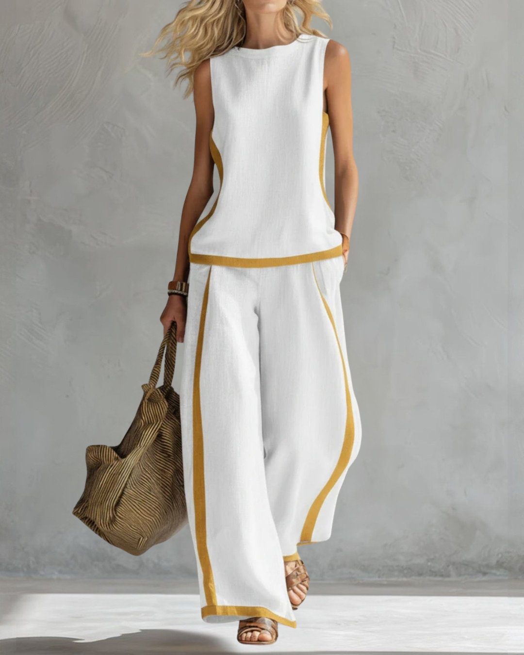 Pippa | Relaxed Contrast-Trim Two-Piece Set