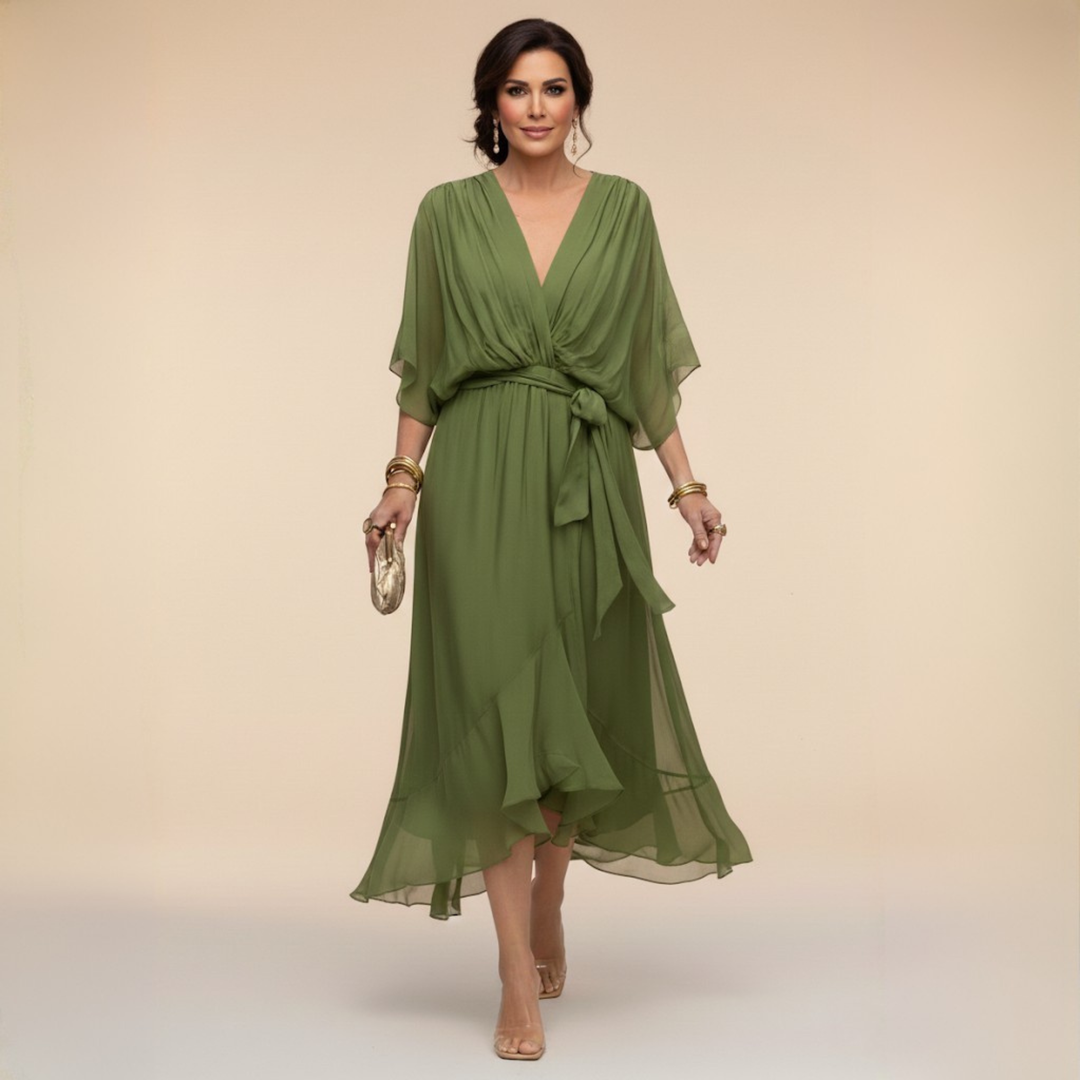 Kathleen | Flowing V-Neck Midi Dress