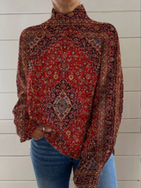 Dahlia | Ornate Print Roll-Neck Jumper