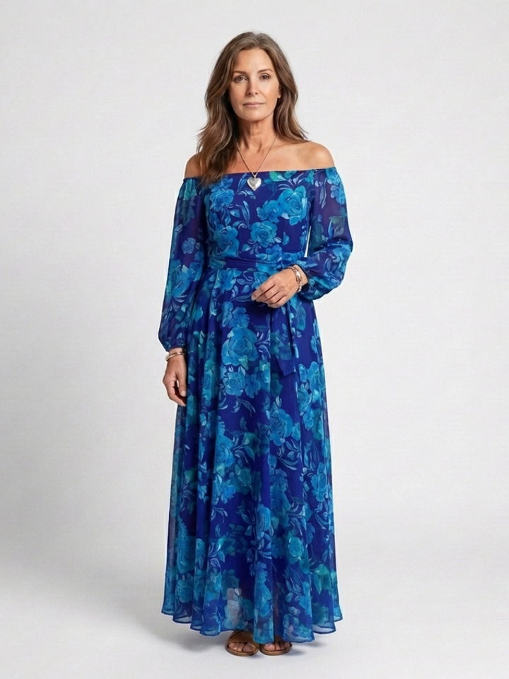Judith | Off-Shoulder Floral Maxi Dress
