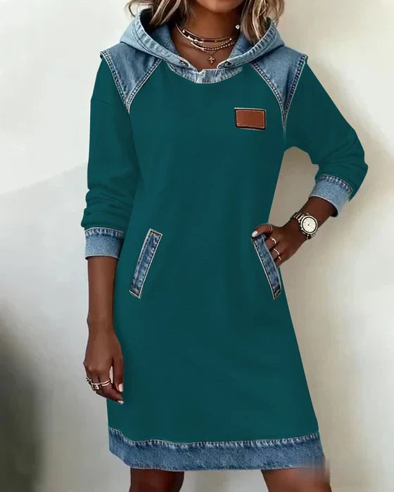 Mallory | Contrast Hooded Dress