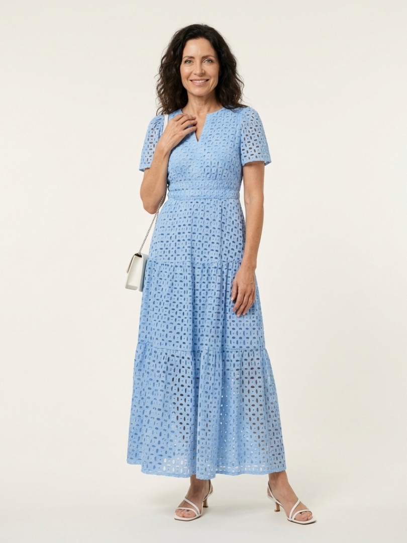 Rosalyn | Tiered Flutter-Sleeve Midi Dress