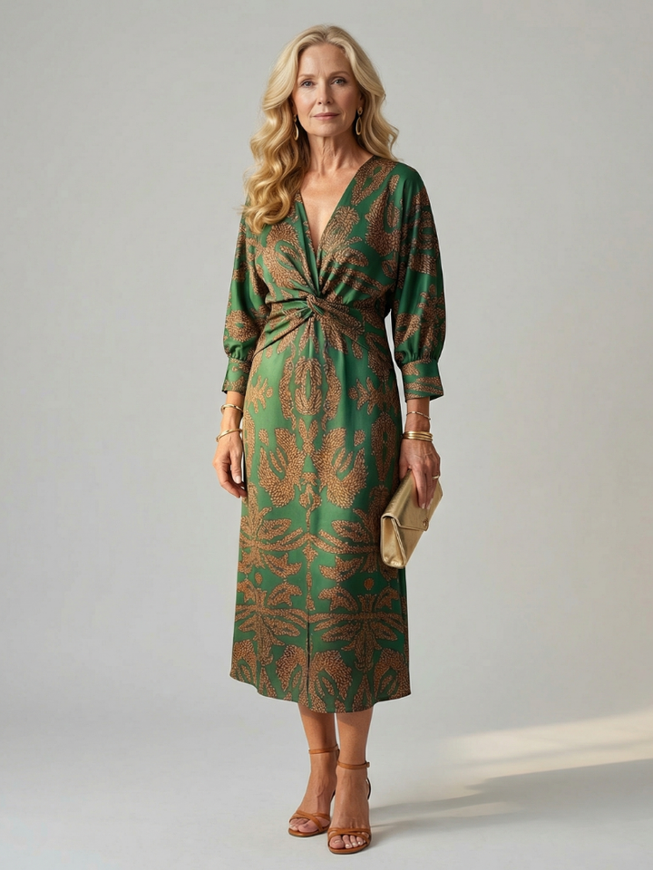 Maureen | Twist-Front Midi Dress