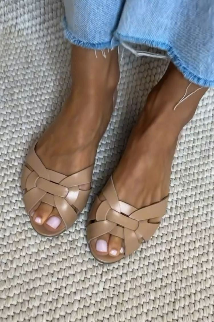 Livia | Woven Peep-Toe Sandals