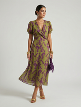 Juliet | Wrap-Effect Floral Midi Dress